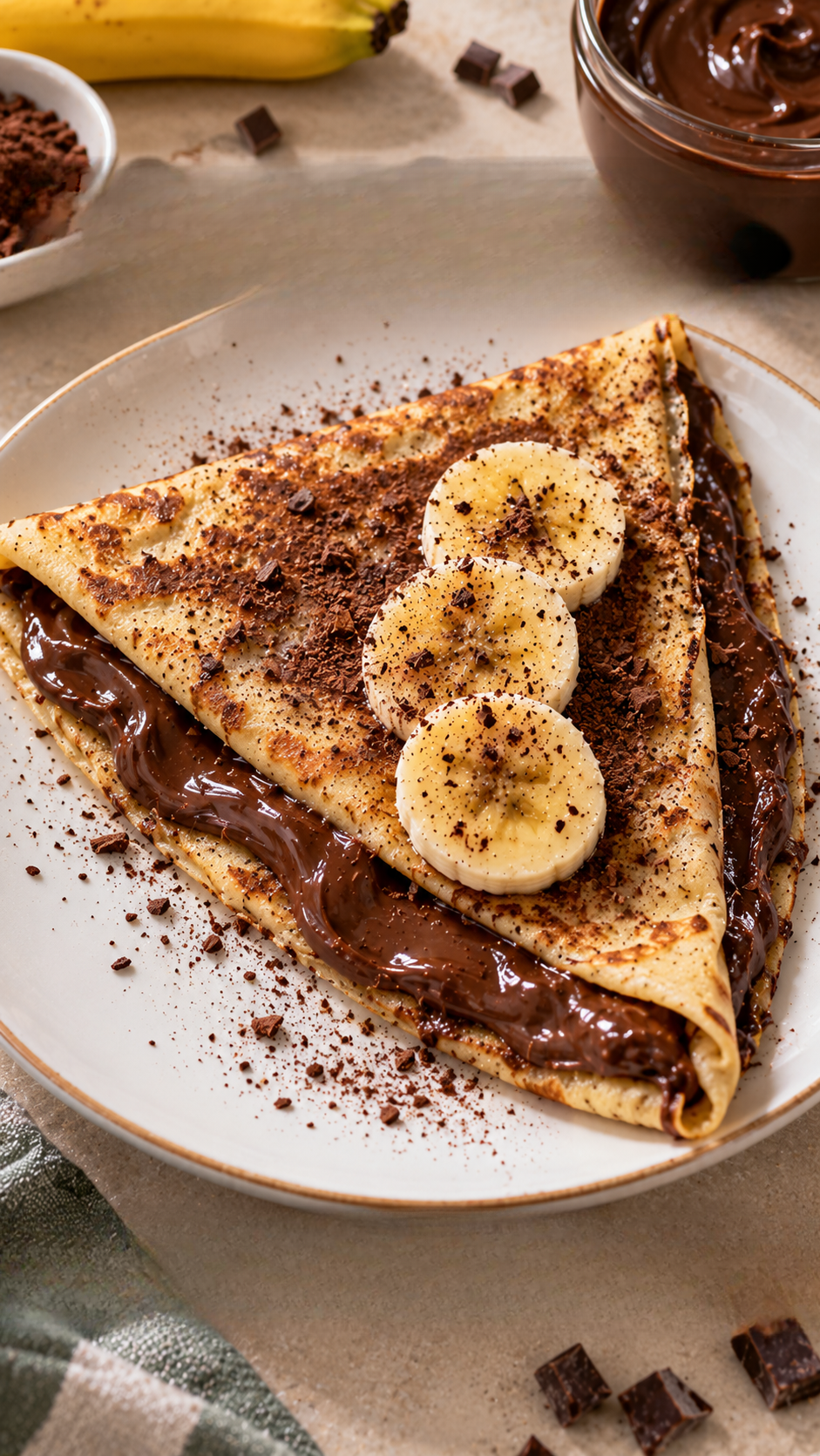 Chocolate Hazelnut Banana Crêpes